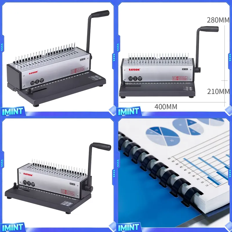 Binding Machine Comb - เครื่องเข้าเล่มแบบหวี รุ่น Rayson SD-1201 ใช้ยางรัด ขนาด