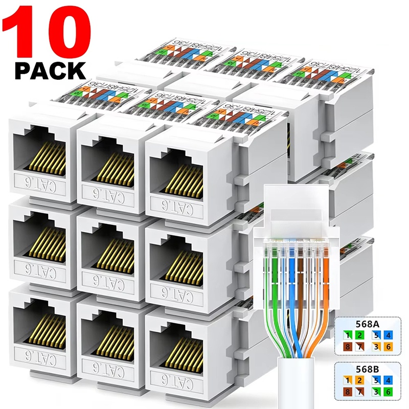 Patch Panel Cat6 - โมดูลเครือข่าย Cat6 Keystone Ethernet RJ45 หัวต่อแบบตัวเมีย