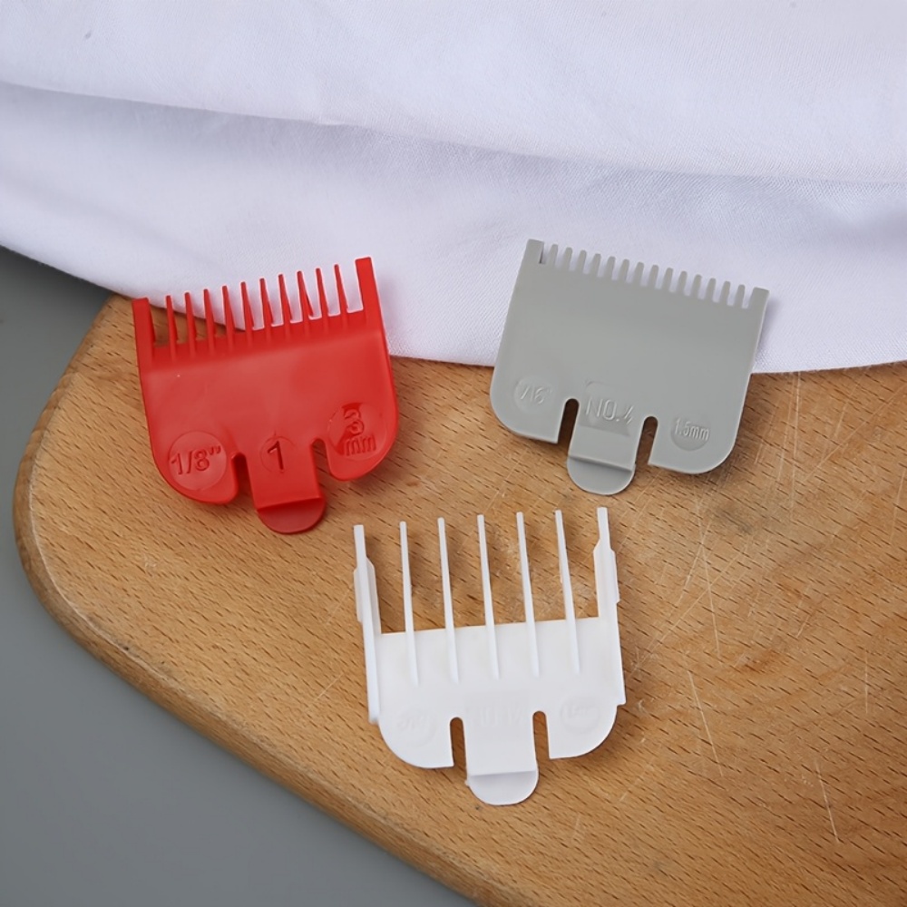 Binding Machine Comb - ชุดหวีตัดผม 3 ชิ้น, หวีจัดตำแหน่งอุปกรณ์เสริมสำหรับเครื่องตัดผมในร้านเสริมสวย, หวีคาลิปเปอร์จัดแต่งทรงผม, อุปกรณ์เสริมเครื่องมือทำผม