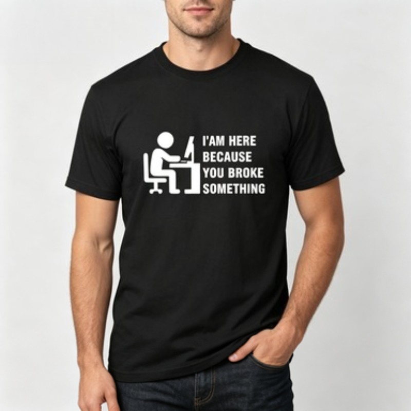 Tech Office Wear Men - เสื้อยืดผู้ชายผ้าฝ้ายเนื้อนุ่ม พร้อมข้อความสนุกสนานเกี่ยวกับการสนับสนุนด้านเทคนิค สำหรับพนักงานออฟฟิศ เทคโนโลยีไอที ใส่สบายในชีวิตประจำวัน เสื้อยืดคอกลมแบบเรียบง่าย