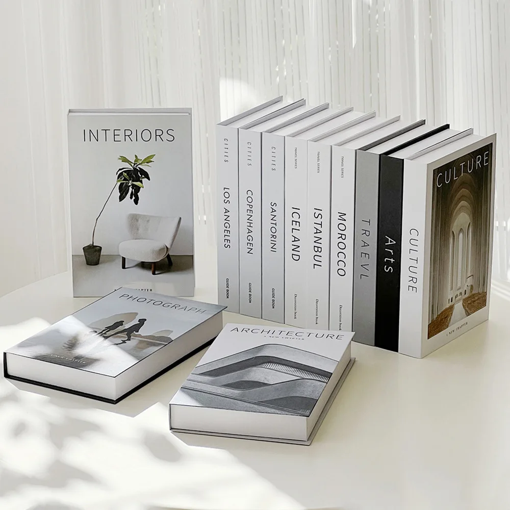 Office Technologies - Minimalist Modern ตกแต่งหนังสือปลอม Props สําหรับห้องนั่งเล่นตกแต่งบ้าน Modern