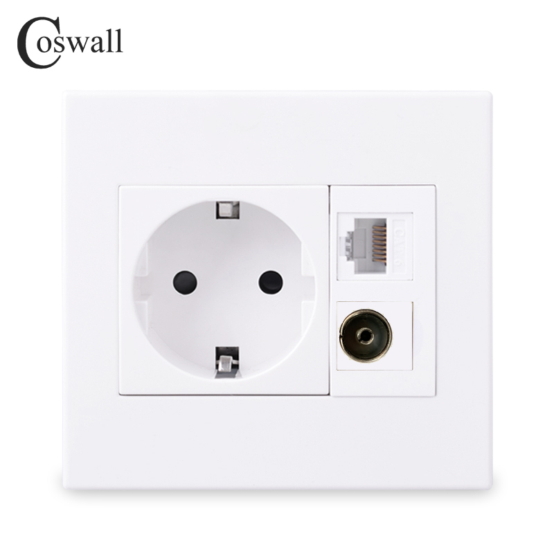 Patch Panel Cat6 - Coswall PC แผง16A EU Wall Power