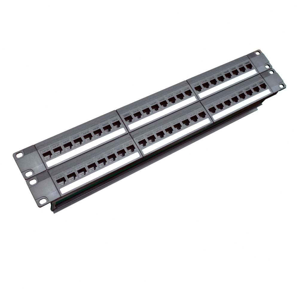 Patch Panel Cat6 - 19in 2U ตู้ Pass-Through 48พอร์ต CAT6