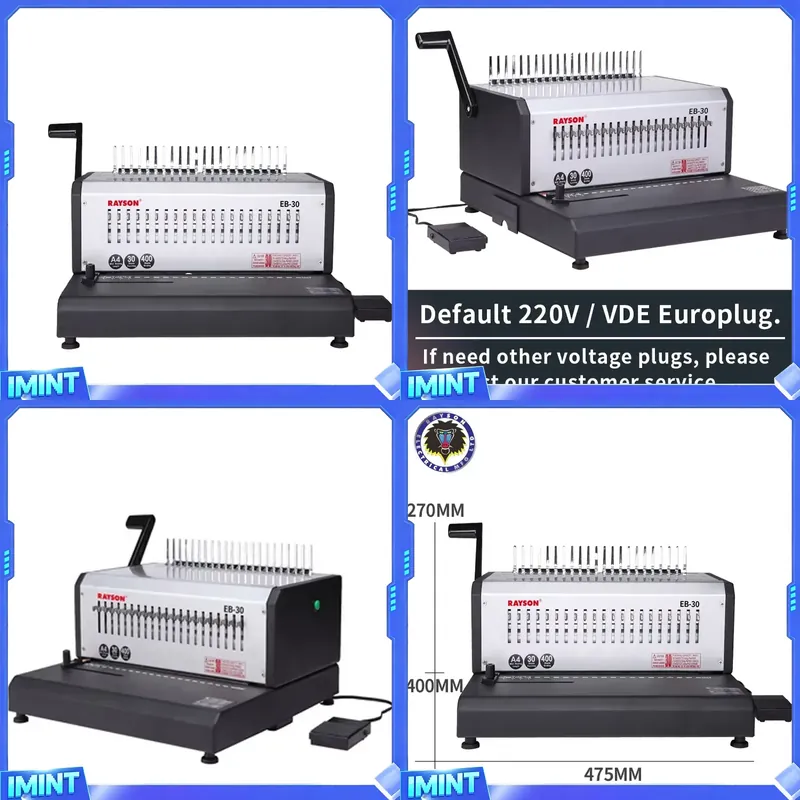 Binding Machine Comb - เครื่องเข้าเล่มกระดาษไฟฟ้าคุณภาพสูง RAYSON EB-30 เครื่องเข้าเล่มกระดาษแบบปรับแต่งได้