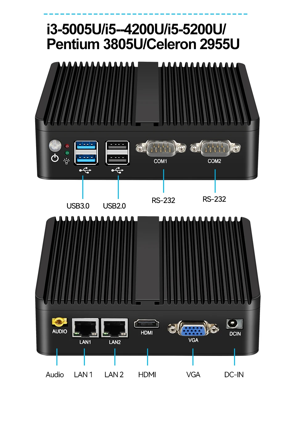 มินิพีซีไร้พัดลม IPC Intel J19 - Thin Client Mini Pc บทวิจารณ์และราคา