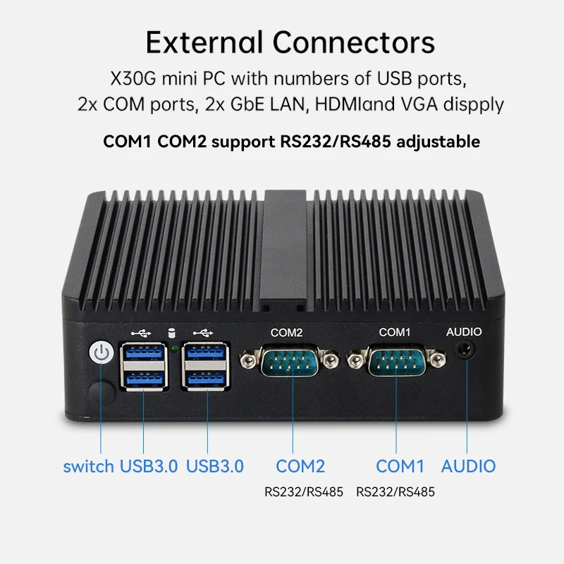 Intel Celeron Fanless อุตสาหกร - Thin Client Mini Pc บทวิจารณ์และราคา