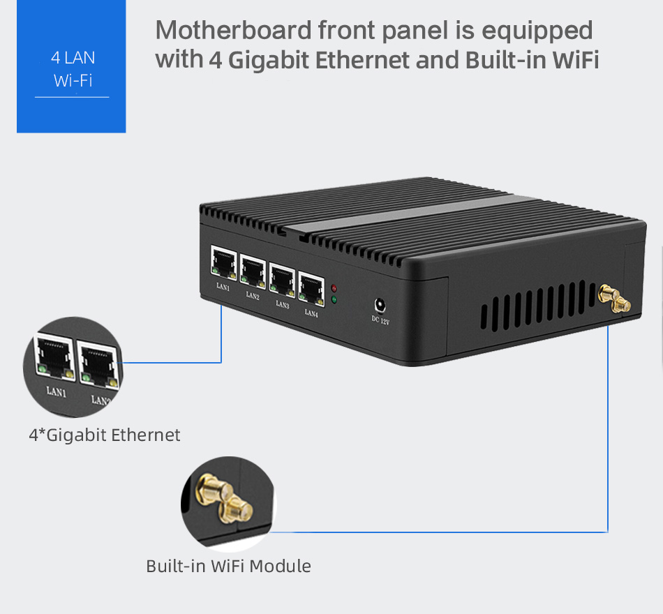 มินิพีซีไร้พัดลม 4 พอร์ตอีเธอร - Thin Client Mini Pc บทวิจารณ์และราคา