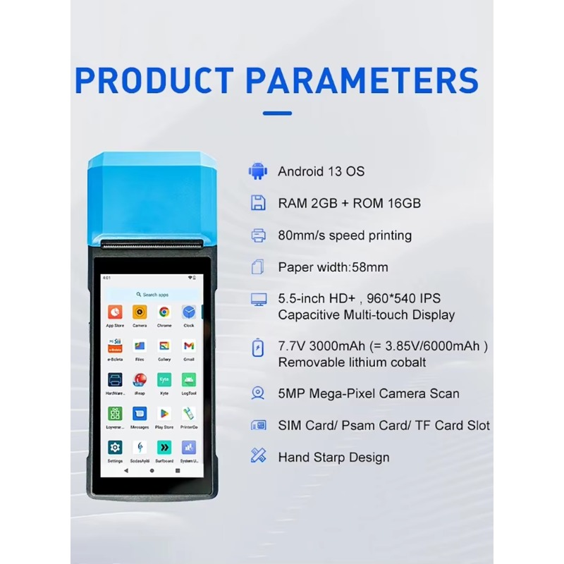 เครื่องบันทึกเงินสดแบบพกพา And - Pos Terminal Android บทวิจารณ์และราคา