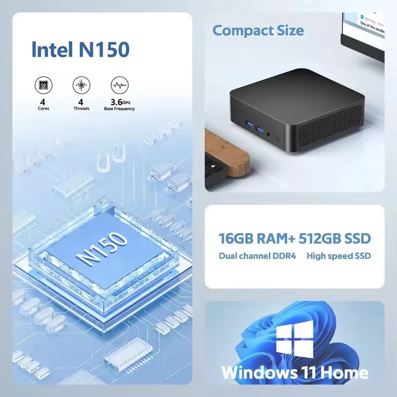 2026 Intel N150 มินิพีซี คอมพิ - Thin Client Mini Pc บทวิจารณ์และราคา